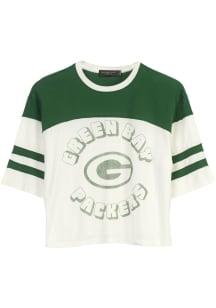 Junk Food Clothing Green Bay Packers Womens White Hail Mary Short Sleeve T-Shirt