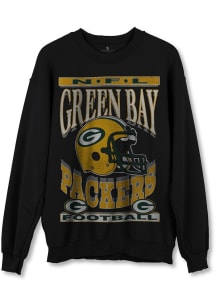 Junk Food Clothing Green Bay Packers Mens Black Helmet Long Sleeve Crew Sweatshirt