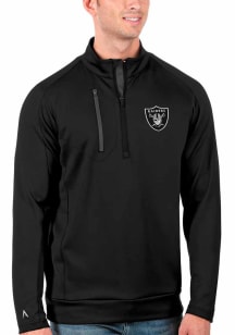 Antigua Las Vegas Raiders Mens Black Generation Long Sleeve Qtr Zip Pullover