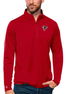 Antigua Atlanta Falcons Mens Red Tribute Long Sleeve Qtr Zip Pullover