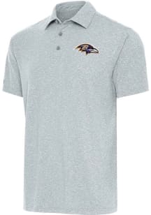 Antigua Baltimore Ravens Mens Grey Par 3 Short Sleeve Polo