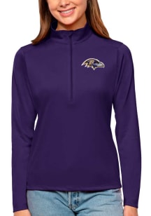 Antigua Baltimore Ravens Womens Purple Tribute Qtr Zip Pullover