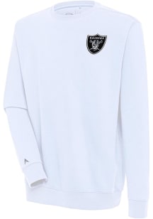 Antigua Las Vegas Raiders Mens White Victory Long Sleeve Crew Sweatshirt