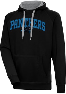 Antigua Carolina Panthers Mens Black Full Front Chain Chenille Victory Long Sleeve Hoodie