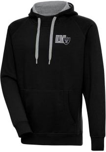 Antigua Las Vegas Raiders Mens Black Chainstitch Victory Long Sleeve Hoodie