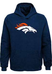 Denver Broncos Youth Navy Blue Primary Logo Long Sleeve Hoodie