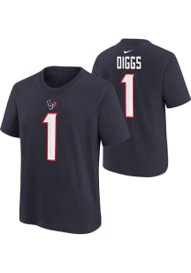 Stefon Diggs Houston Texans Youth Navy Blue Nike Fuse NN Player Tee