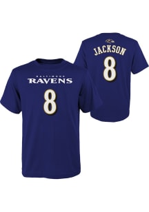 Lamar Jackson  Baltimore Ravens Boys Purple NN Short Sleeve T-Shirt