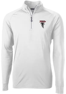 Cutter and Buck Atlanta Falcons Mens White HISTORIC Adapt Eco Long Sleeve Qtr Zip Pullover