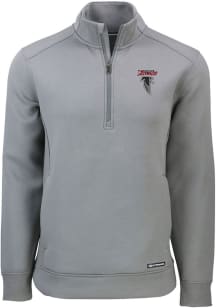 Cutter and Buck Atlanta Falcons Mens Grey HISTORIC Roam Long Sleeve Qtr Zip Pullover