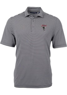 Cutter and Buck Atlanta Falcons Mens Black Historic Virtue Eco Pique Stripe Short Sleeve Polo