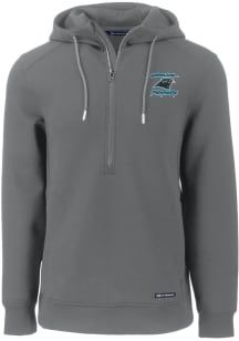 Cutter and Buck Carolina Panthers Mens Grey HISTORIC Roam Long Sleeve Hoodie