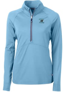 Cutter and Buck Carolina Panthers Womens Light Blue HISTORIC Adapt Eco Qtr Zip