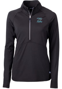 Cutter and Buck Carolina Panthers Womens Black HISTORIC Adapt Eco Qtr Zip