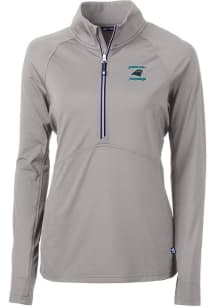 Cutter and Buck Carolina Panthers Womens Grey HISTORIC Adapt Eco Qtr Zip