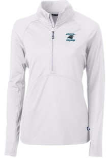 Cutter and Buck Carolina Panthers Womens White HISTORIC Adapt Eco Qtr Zip