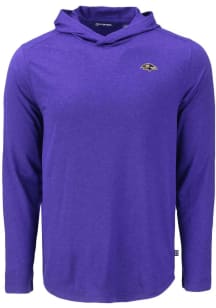 Cutter and Buck Baltimore Ravens Mens Purple Coastline Eco Long Sleeve Hoodie