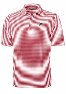 Cutter and Buck Atlanta Falcons Mens Cardinal Virtue Eco Pique Stripe Short Sleeve Polo