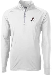 Cutter and Buck Arizona Cardinals Mens White Historic Adapt Eco Knit Long Sleeve Qtr Zip Pullove..