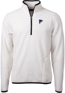 Cutter and Buck Atlanta Falcons Mens White Cascade Sherpa Long Sleeve Qtr Zip Pullover