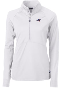 Cutter and Buck Carolina Panthers Womens White Americana Adapt Eco Qtr Zip