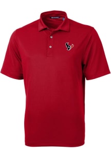 Cutter and Buck Houston Texans Mens Cardinal Virtue Eco Pique Short Sleeve Polo