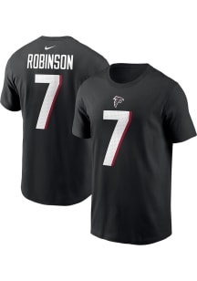 Bijan Robinson Atlanta Falcons Black Name and Number Short Sleeve Player T Shirt