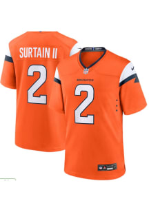 Patrick Surtain  Nike Denver Broncos Orange 2024 Home Game Football Jersey