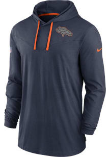 Nike Denver Broncos Mens Navy Blue Dri Fit Logo Hood