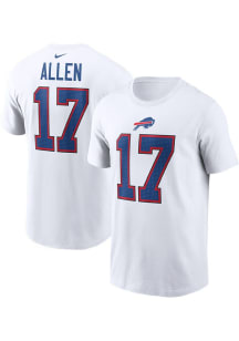 Josh Allen Buffalo Bills White Player Name and Number Short Sleeve Player T Shirt