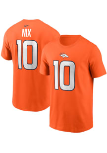 Bo Nix Denver Broncos Orange Home Short Sleeve Player T Shirt