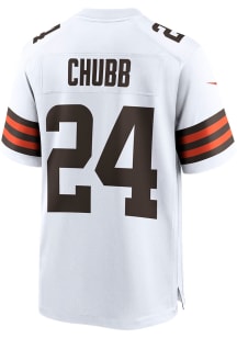 Nick Chubb  Nike Cleveland Browns White Road Game Football Jersey