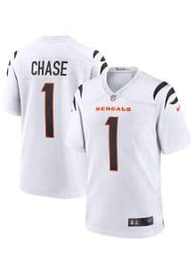 Ja'Marr Chase   Cincinnati Bengals White Road Game Football Jersey