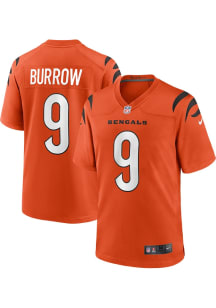 Joe Burrow   Cincinnati Bengals Orange Alternate Game Football Jersey