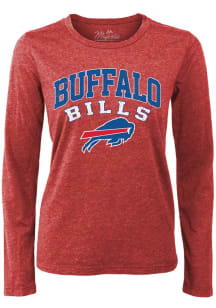 Buffalo Bills Womens Red Boyfriend Design LS Tee