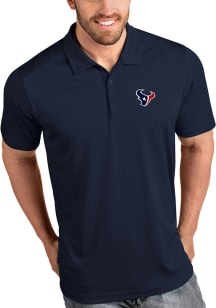 Antigua Houston Texans Mens Navy Blue Tribute Short Sleeve Polo