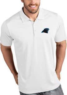 Antigua Carolina Panthers Mens White Tribute Short Sleeve Polo