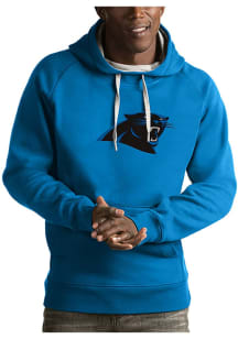 Antigua Carolina Panthers Mens Blue Victory Long Sleeve Hoodie