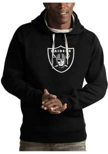 Antigua Las Vegas Raiders Mens Black Full Front Victory Long Sleeve Hoodie