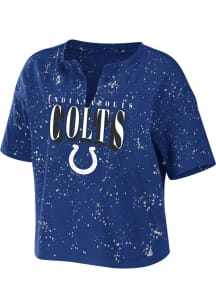 WEAR by Erin Andrews Indianapolis Colts Womens Blue Bleach Design Short Sleeve T-Shirt