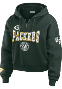 WEAR by Erin Andrews Green Bay Packers Womens Gold Patch Hooded Sweatshirt