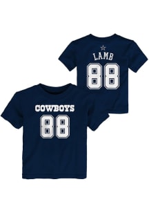 CeeDee Lamb Dallas Cowboys Toddler Navy Blue Mainliner NN Short Sleeve Player T Shirt