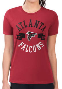 4Her Atlanta Falcons Womens Red City Fitted Design Short Sleeve T-Shirt