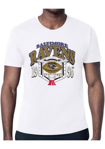 Starter Baltimore Ravens White 80s Logo Short Sleeve T Shirt