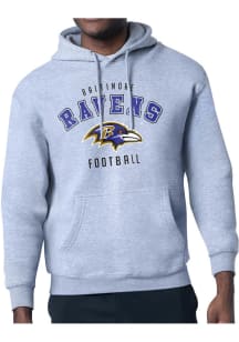 Starter Baltimore Ravens Mens Grey Logo Long Sleeve Hoodie