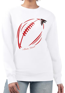 4Her Atlanta Falcons Womens White Subtle Football Crew Sweatshirt