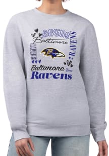 4Her Baltimore Ravens Womens Grey Collage Crew Sweatshirt