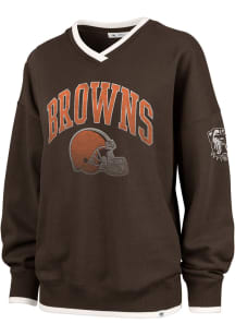 47 Cleveland Browns Womens Brown Clubhouse Daze Crew Sweatshirt