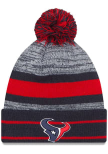 New Era Houston Texans Navy Blue Cuff Pom Mens Knit Hat