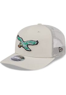 New Era Philadelphia Eagles Canvas Trucker LP 9FIFTY Adjustable Hat - Grey